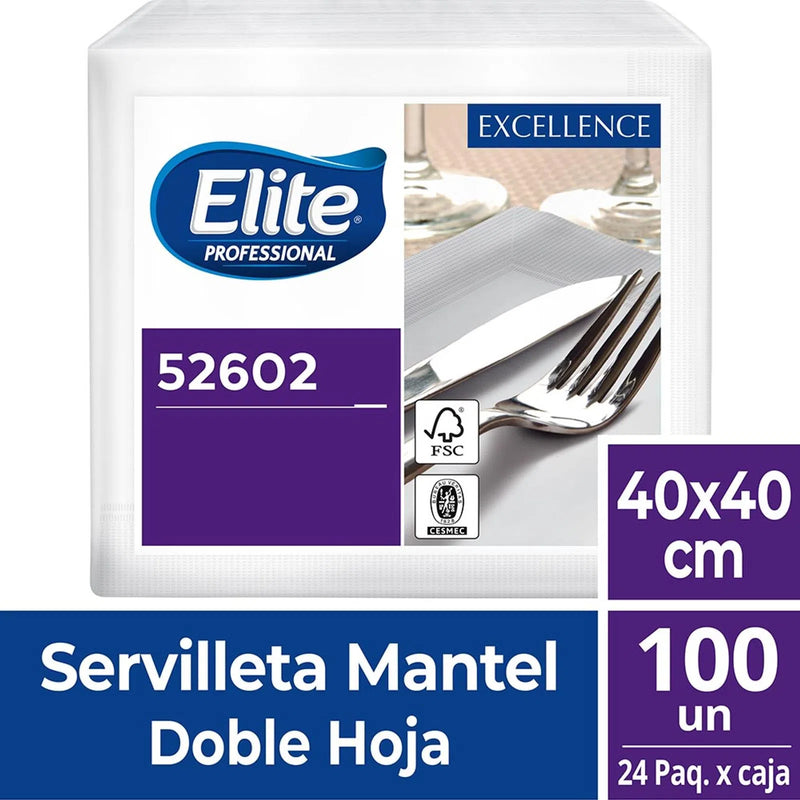 SERVILLETA MANTEL ELITE 40 X 40 (100 UNIDADES)