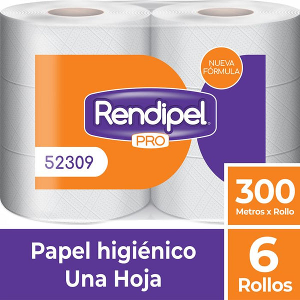 PAPEL HIGIÉNICO RENDIPEL (300 METROS X 6 ROLLOS)